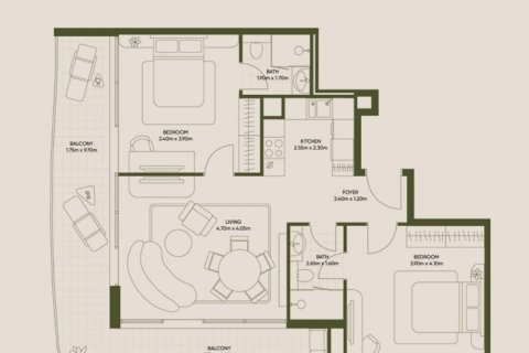Byt v Dubai, SAE 2 ložnice, 97 m² Č.: 578820 - fotografie 9