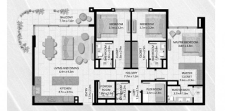 Apartament në Capria East & West në Dubai, Emiratet e Bashkuara Arabe 3 dhoma gjumi, 182.83 m2. № 579425