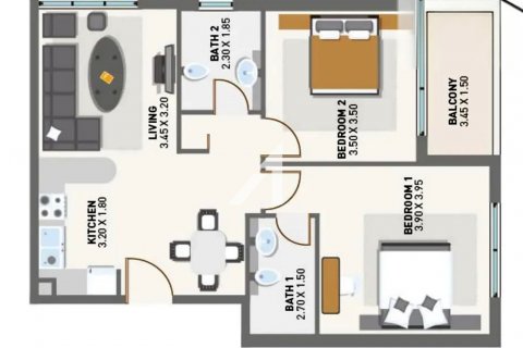 Apartament në Arjan, Dubai, Emiratet e Bashkuara Arabe 2 dhoma gjumi, 77.5 m2. № 623819 - Foto 12