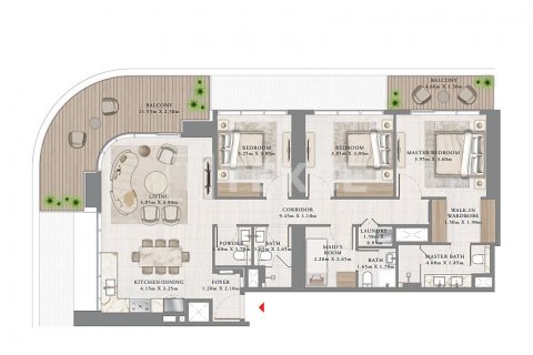 Byt v Dubai Harbour, SAE 2 ložnice, 128 m² Č.: 545670 - fotografie 11