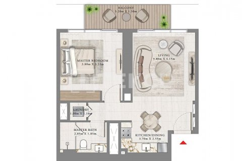 Byt v Dubai Harbour, SAE 2 ložnice, 128 m² Č.: 545670 - fotografie 9