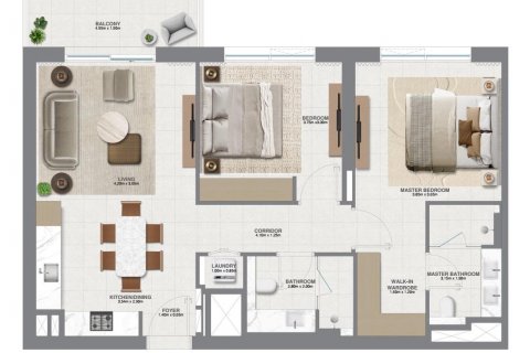 Byt v Dubai, SAE 2 ložnice, 107 m² Č.: 599661 - fotografie 10