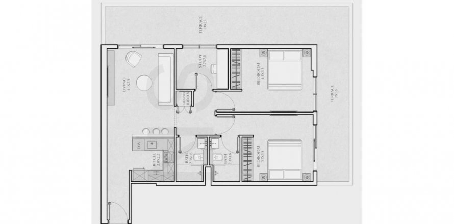 Apartment i Dubai, UAE 2 soveværelser, 93.74 kvm № 619297