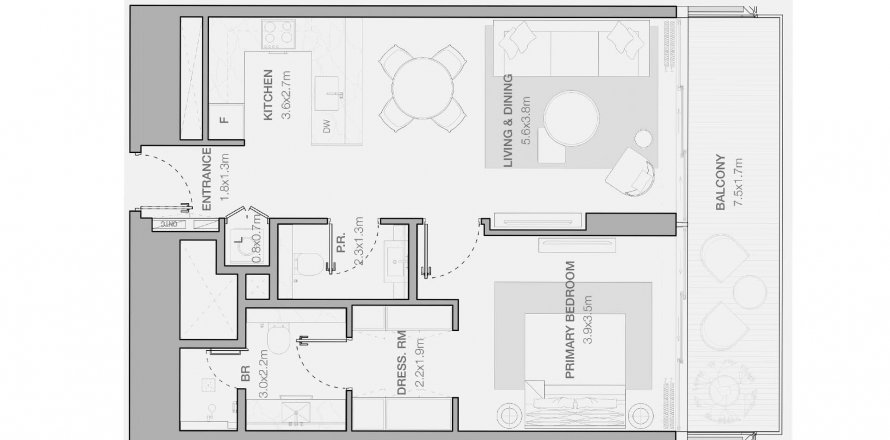 Apartment in Jumeirah Residences Emirates Towers in DIFC, Dubai, UAE 1 bedroom, 80.06 sq.m. № 603754