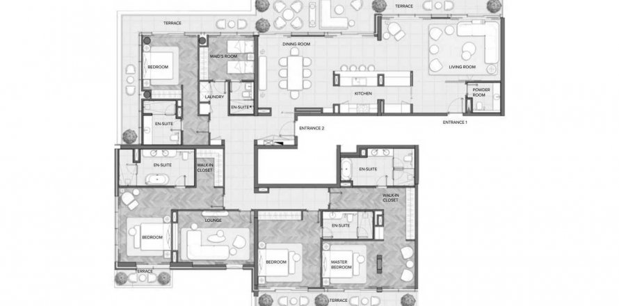 Apartment in Residences Du Port in Dubai Marina, UAE 4 bedrooms, 392.14 sq.m. № 619350