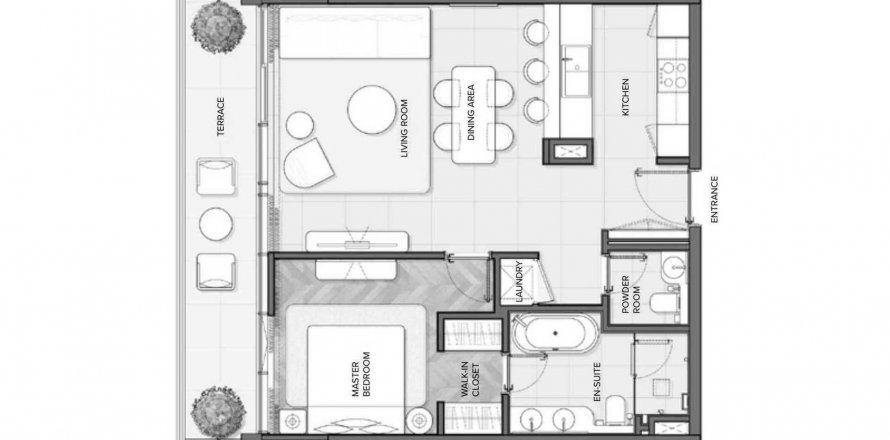 Byt v Residences Du Port v Dubai Marina, SAE 1 ložnice, 87.51 m² Č.: 619345
