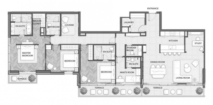Byt v Residences Du Port v Dubai Marina, SAE 3 ložnice, 232.07 m² Č.: 619349
