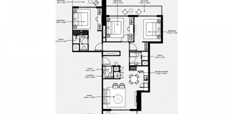 Apartment in Milan 55 in City of Arabia, Dubai, UAE 3 bedrooms, 134.54 sq.m. № 604640