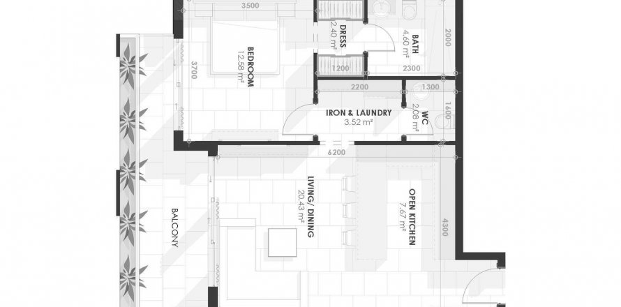Korter asukohaga Amazonia asukohaga Al Jaddaf, Dubai, AÜE: 1 magamistoaga, 76.13 m² Nr 576134