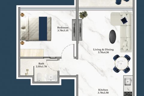 Apartmen di Dubai Silicon Oasis, UAE 1 bilik tidur, 51 meter persegi № 598574 - foto 14