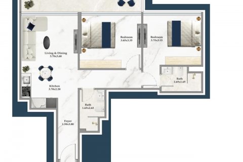 Byt v Dubai Silicon Oasis, SAE 2 ložnice, 76 m² Č.: 598573 - fotografie 14