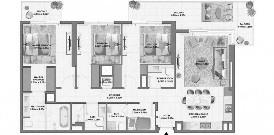 Apartament w Dubai Hills Estate, Dubai, ZEA 3 sypialnie, 167.97 mkw. nr 582513