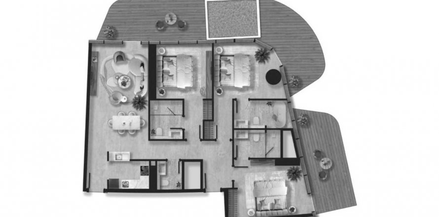 Квартира в Taj Wellington Mews в Al Marjan Island, Рас-эль-Хайма, ОАЕ 3 спальні, 187.29м2 № 590648