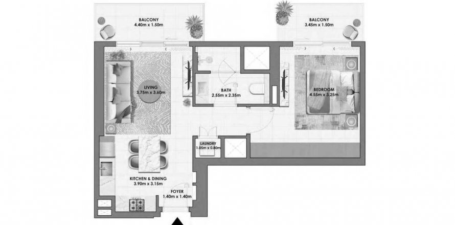 Apartament w Dubai Hills Estate, Dubai, ZEA 1 sypialnia, 70.98 mkw. nr 575591