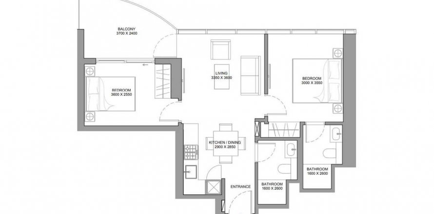 Byt v Aquamont v Umm Al Quwain, SAE 2 ložnice, 67.99 m² Č.: 610714