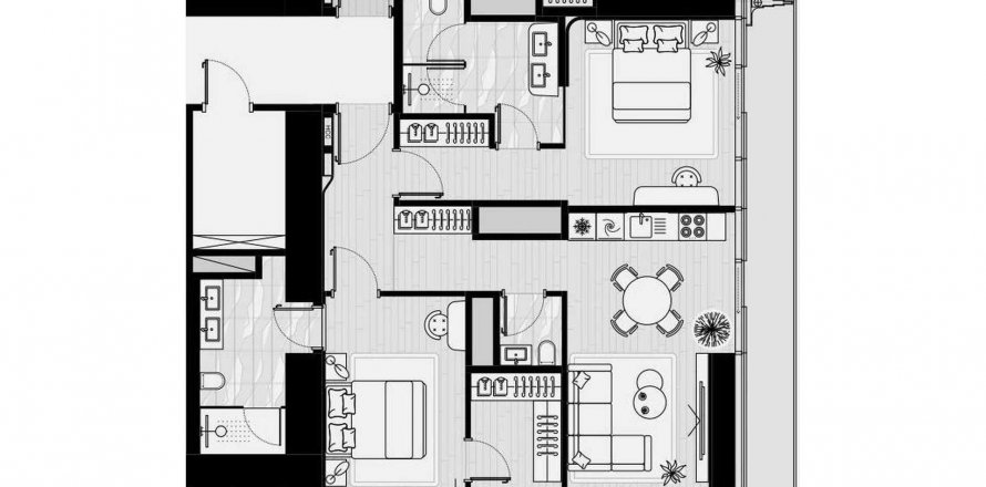 Floor plan «2BR», 2 bedrooms, in ICONIC TOWER
