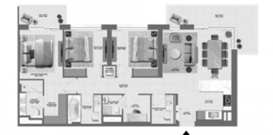 Dubai South (Dubai World Central)、Dubai、UAEにあるマンション 3ベッドルーム、145.86 m2 No579413