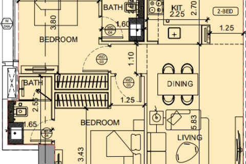 Apartament në Al Jaddaf, Dubai, Emiratet e Bashkuara Arabe 2 dhoma gjumi, 86 m2. № 623059 - Foto 13