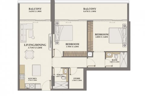 Byt v Celeste Heights v Al Furjan, Dubai, SAE 2 ložnice, 116.97  m² Č.: 577508 - fotografie 2
