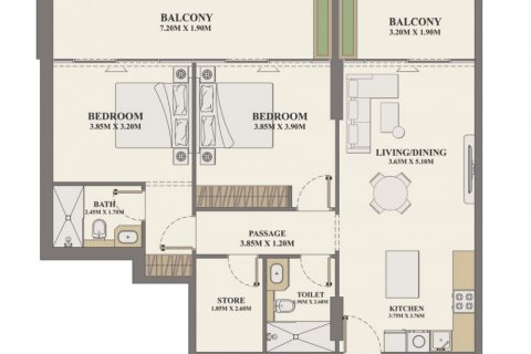Appartamento in vendita a Al Furjan, Dubai, EAU 2 camere da letto, 110.54 mq. № 577506 - foto 2