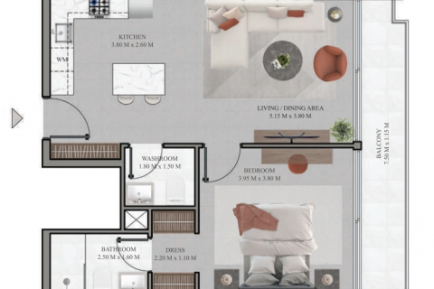 Apartament në Dubai, Emiratet e Bashkuara Arabe 3 dhoma gjumi, 151 m2. № 598549 - Foto 15