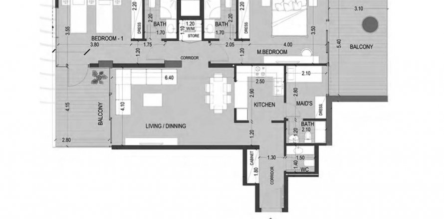 Byt v Celia Gardens v Nadd Al Sheba, Dubai, SAE 2 ložnice, 137.87 m² Č.: 576738