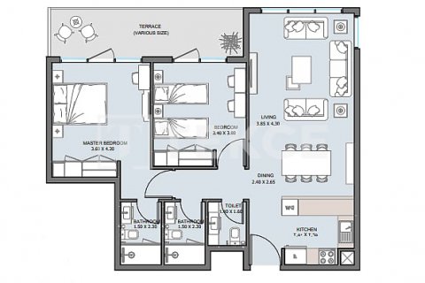 Apartament në Al Reem Island, Abu Dhabi, Emiratet e Bashkuara Arabe 2 dhoma gjumi, 99 m2. № 621159 - Foto 13