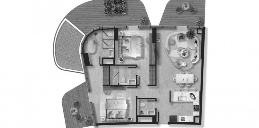 Διαμέρισμα σε Taj Wellington Mews σε Al Marjan Island, Ras Al Khaimah, ΗΑΕ 2 υπνοδωμάτια, 160.16 τ.μ. Αρ. 590645