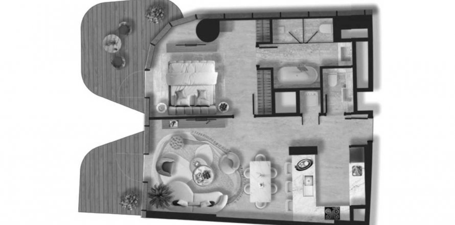 Квартира в Taj Wellington Mews в Al Marjan Island, Рас-эль-Хайма, ОАЕ 1 спальня, 94.58м2 № 590644