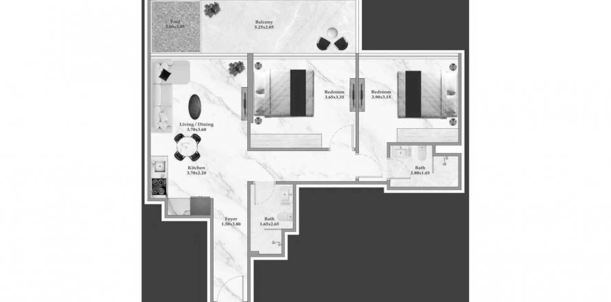 Apartment in Timez in Dubai Silicon Oasis, UAE 2 bedrooms, 78.63 sq.m. № 580647