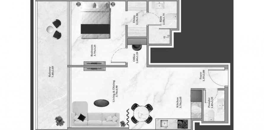 Apartment in Timez in Dubai Silicon Oasis, UAE 1 bedroom, 66.12 sq.m. № 580645