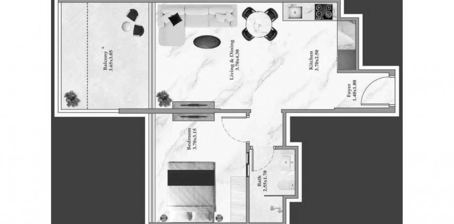 Apartment in Timez in Dubai Silicon Oasis, UAE 1 bedroom, 50.77 sq.m. № 580646