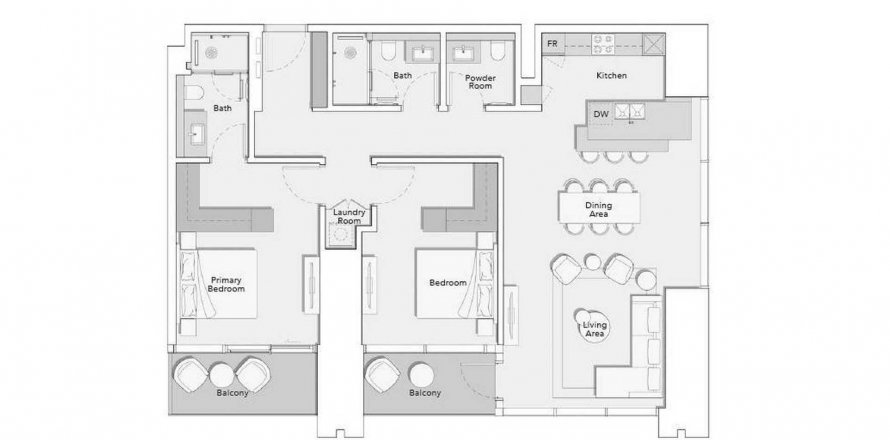 Apartament në ONE RIVER POINT në Business Bay, Dubai, Emiratet e Bashkuara Arabe 2 dhoma gjumi, 138.42 m2. № 359671