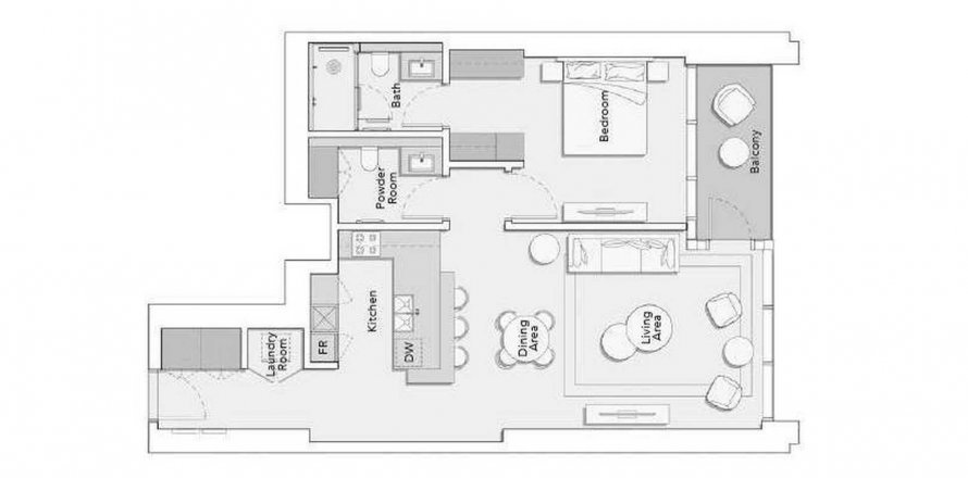 Business Bay, Dubai, UAE의 아파트 침실 1개, 99.3제곱미터 번호 359668