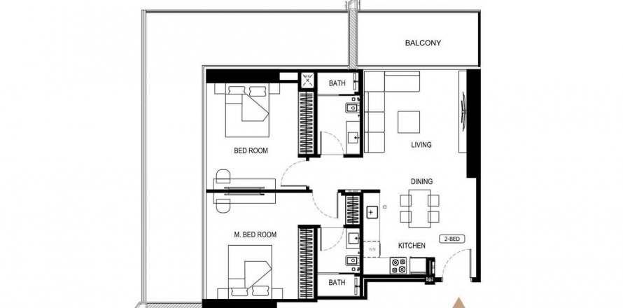 Apartment in Binghatti Starlight in Al Jaddaf, Dubai, UAE 2 bedrooms, 127.44 sq.m. № 582487