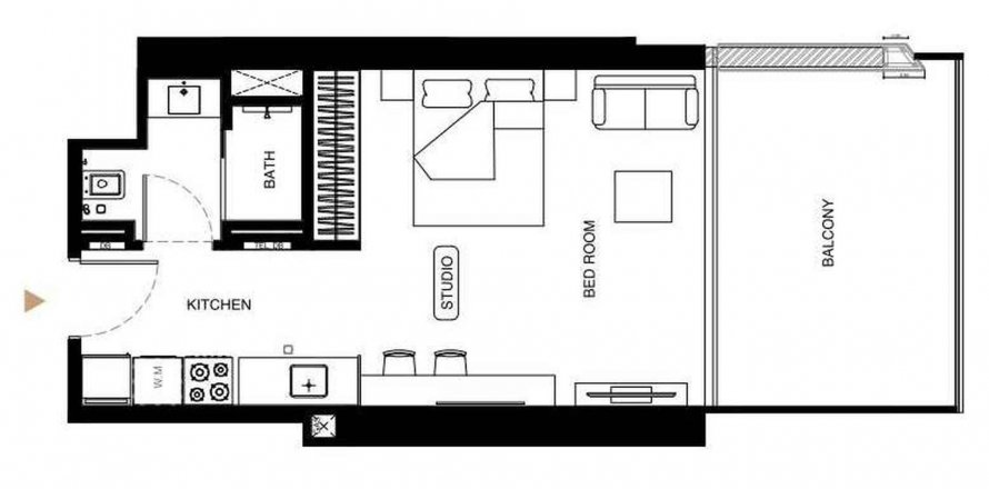 Apartment in Binghatti Starlight in Al Jaddaf, Dubai, UAE 48.64 sq.m. № 582480