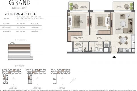 Dubai Hills Estate, Dubai, संयुक्त अरब अमीरात में अपार्टमेंट, 2 बेडरूम, 98.9417 वर्ग मीटर, संख्या 583917 - फ़ोटो 12