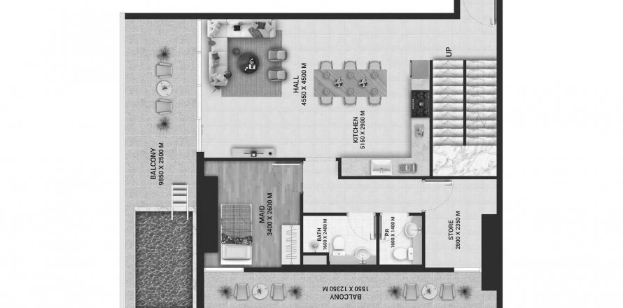Apartment in Empire Lakeviews in Wadi Al Safa 2, Dubai, UAE 3 bedrooms, 244.68 sq.m. № 572494