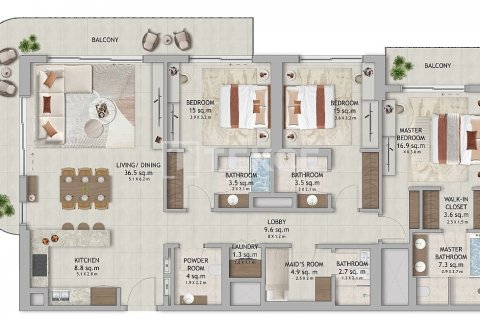 Byt v Dubai Land, SAE 3 ložnice, 186 m² Č.: 577735 - fotografie 23