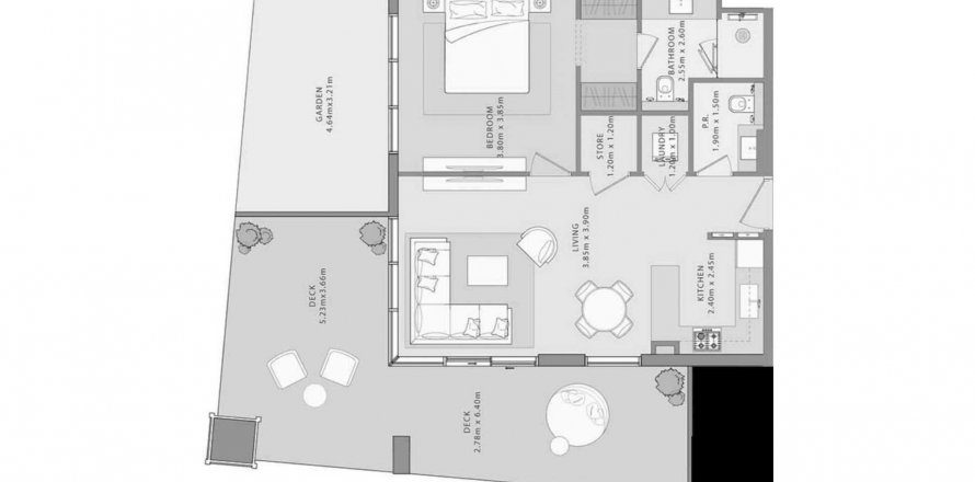 Apartmen di UNO LUX by WOW Resorts di Al Marjan Island, Ras Al Khaimah, UAE 1 bilik tidur, 116.43 meter persegi № 580097