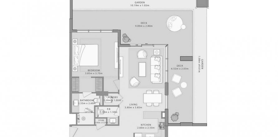 Byt v UNO LUX by WOW Resorts v Al Marjan Island, Ras Al Khaimah, SAE 1 ložnice, 133.56 m² Č.: 580100
