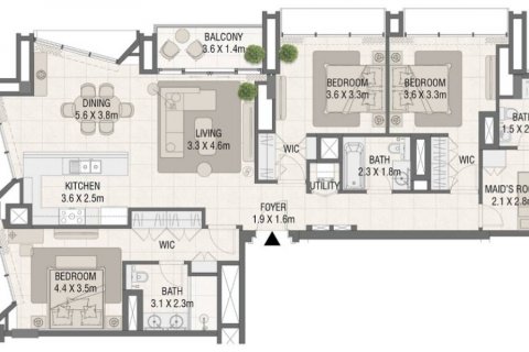 Byt v Dubai, SAE 3 ložnice, 143.72 m² Č.: 411626 - fotografie 1