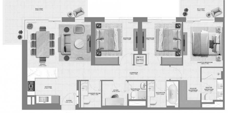 Apartmen di Golf Meadow di Dubai South (Dubai World Central), Dubai, UAE 3 bilik tidur, 172.24 meter persegi № 579414
