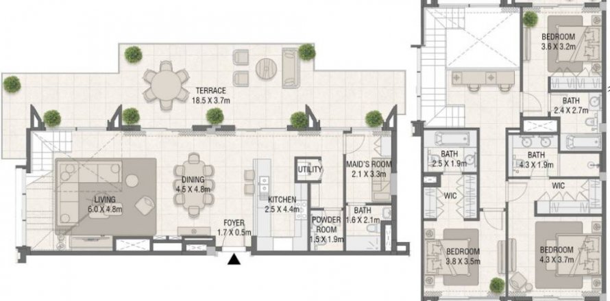 Wohnung in Dubai, VAE: 3 Schlafzimmer, 274.15 m2 Nr. 411439