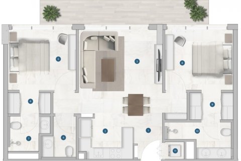 Byt v Sola Residences v Jebel Ali, Dubai, SAE 2 ložnice, 101.6 m² Č.: 578240 - fotografie 2