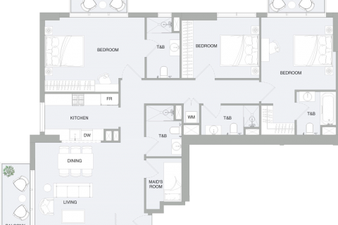 Apartament në Dubai, Emiratet e Bashkuara Arabe 3 dhoma gjumi, 145 m2. № 599558 - Foto 21