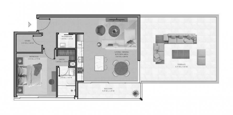 Korter asukohaga Arista One asukohaga Al Satwa, Dubai, AÜE: 1 magamistoaga, 117.15 m² Nr 582229