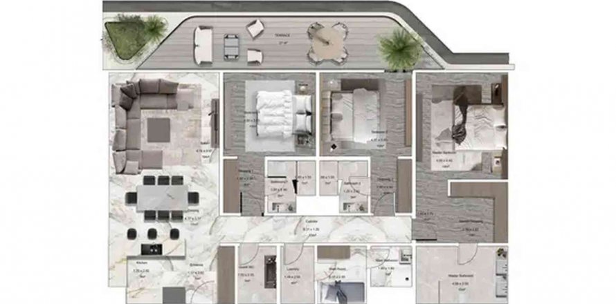 Byt v Jacob & Co Beachfront Living v Ghantoot, Abu Dhabi, SAE 3 ložnice, 200 m² Č.: 568452