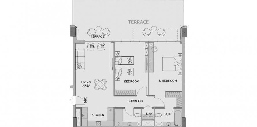 Apartment in EDGEWATER RESIDENCES in Dubai, UAE 2 bedrooms, 163.23 sq.m. № 478134