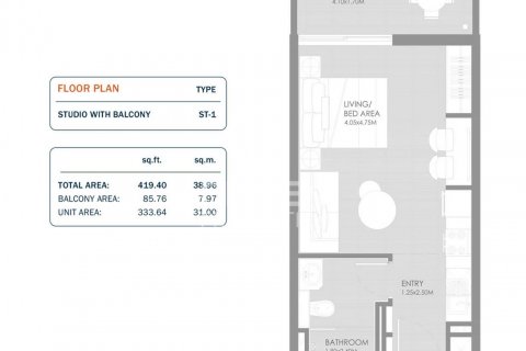 Byt v Mohammed Bin Rashid City, Dubai, SAE 1 pokoj, 39 m² Č.: 602543 - fotografie 12